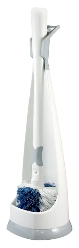 18 In. No Drip Toilet Bowl Brush Set With Caddy And Flexible Handle