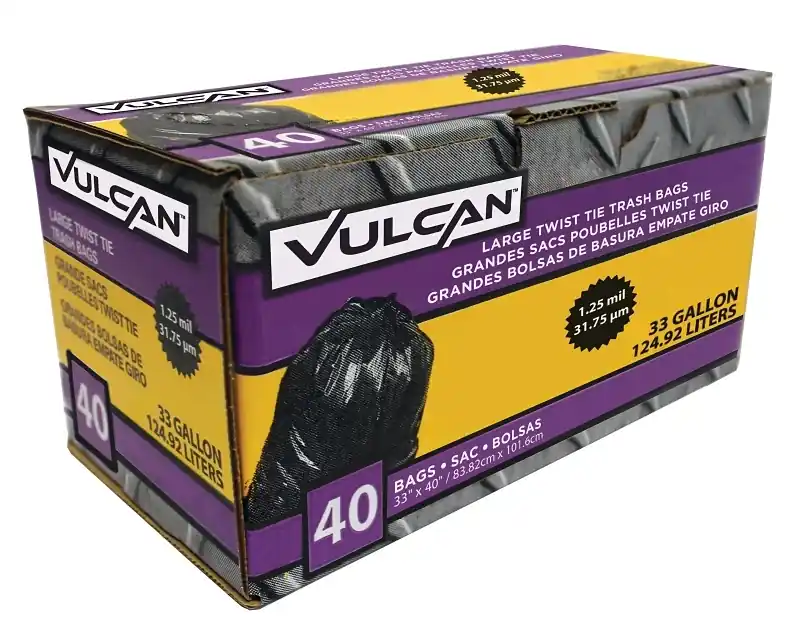 Fg-03812-11 Heavy Duty Trash Bags, 33 Gallon, Black, 40 Count
