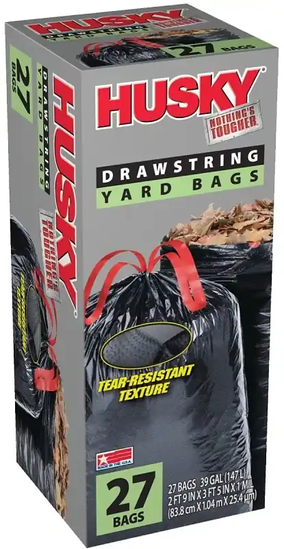 Poly-america Hk39dse27b Yard Bag Drawstring 1mil. 39 Gallon Black