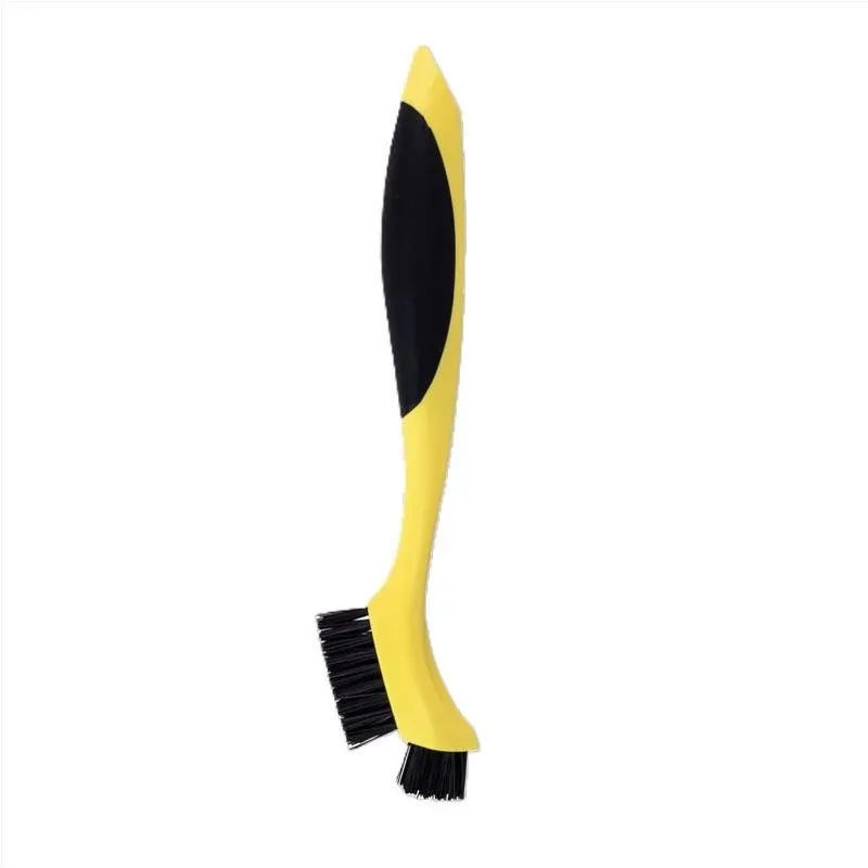 0.6‑inch Plastic Handle Cleaning Brush – Black & Yellow