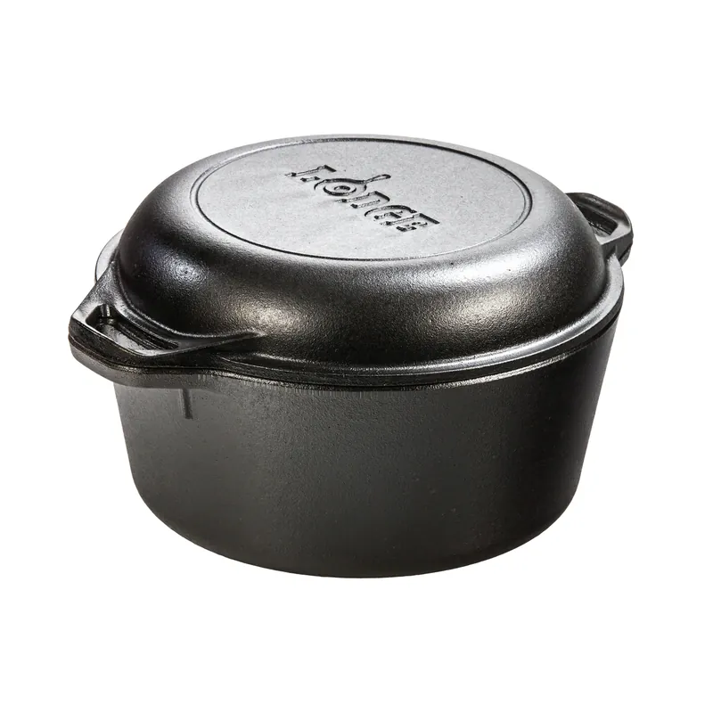 5 Quart Cast Iron Dutch Oven With Skillet Lid, Model L8dol3