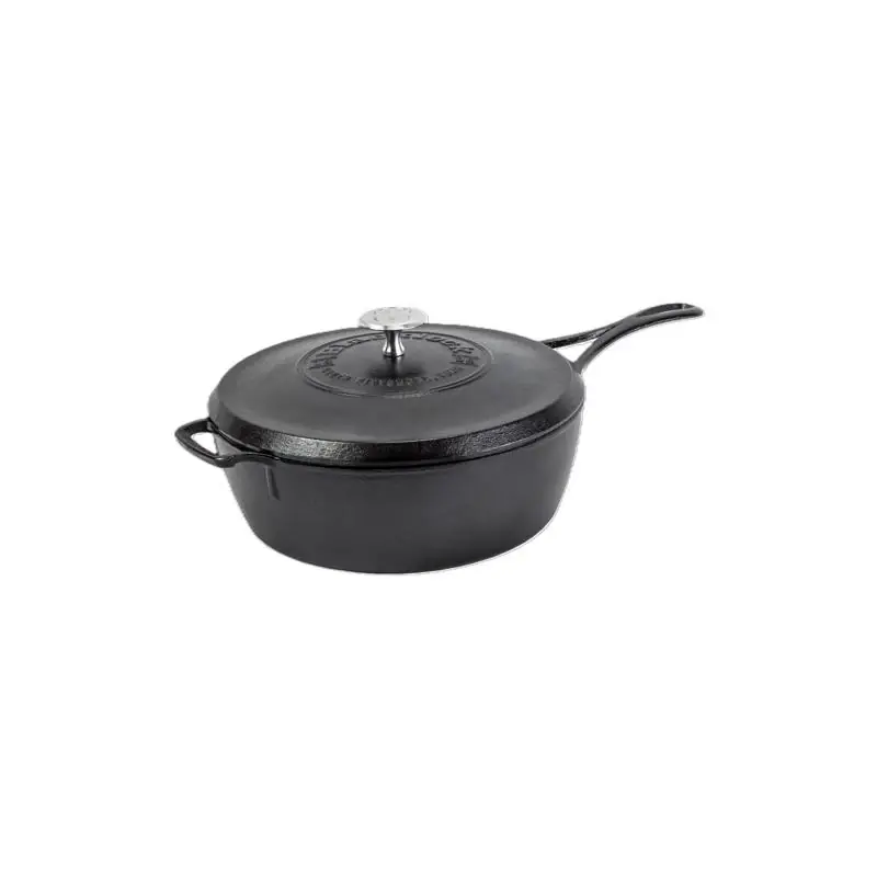 Blacklock 4 Quart Cast Iron Skillet With Lid, Nonstick, Black