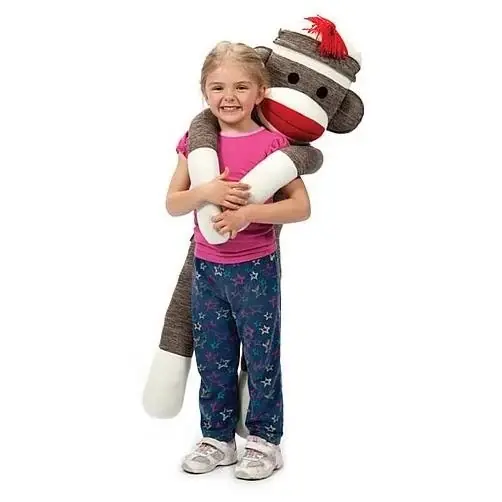 Schylling Jumbo Sock Monkey Stuffed Animal Plush Toy - Giant Size