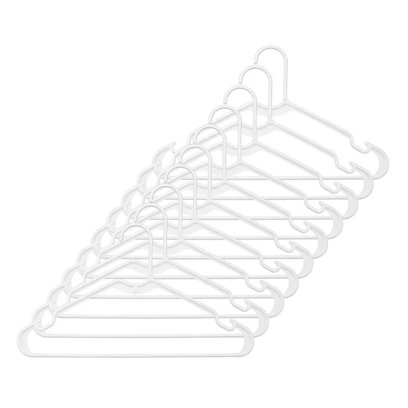 Plastic White Hanger 10 Pk