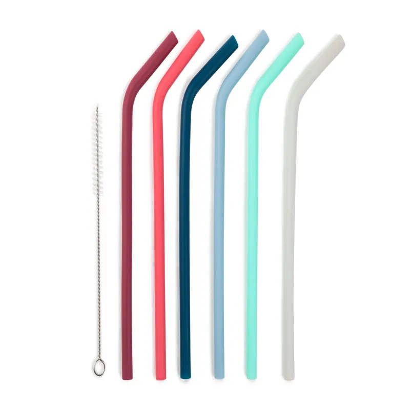 Assorted Bpa Free Silicone Tumbler Straws - 7 Pieces, 11.65 In Height