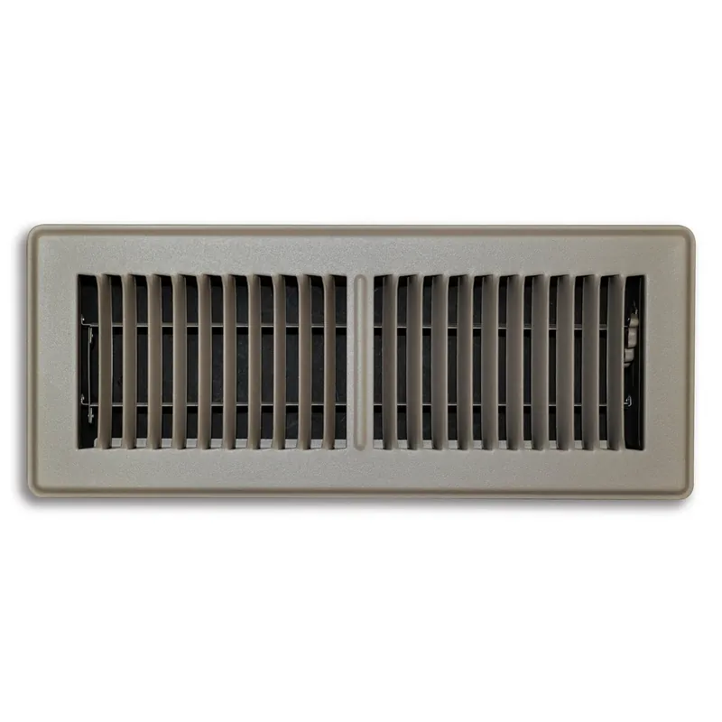 4 In. H X 12 In. W 2-way Powder Coat Brown Steel Floor Register