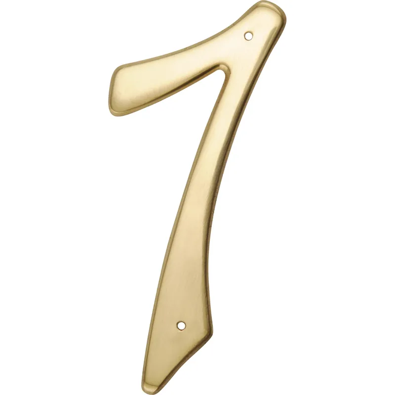 4 In. Gold Brass Nail-on Number 7 1 Pc