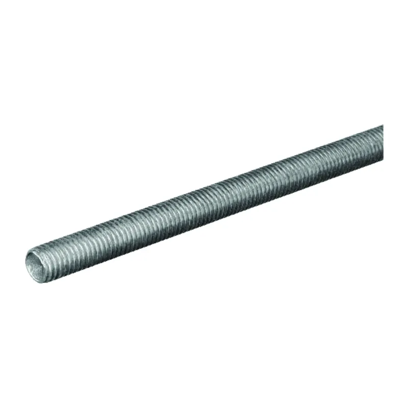 Threaded Steel Rod, Zinc Plated, 20 Tpi, 1/4 X 24 In.