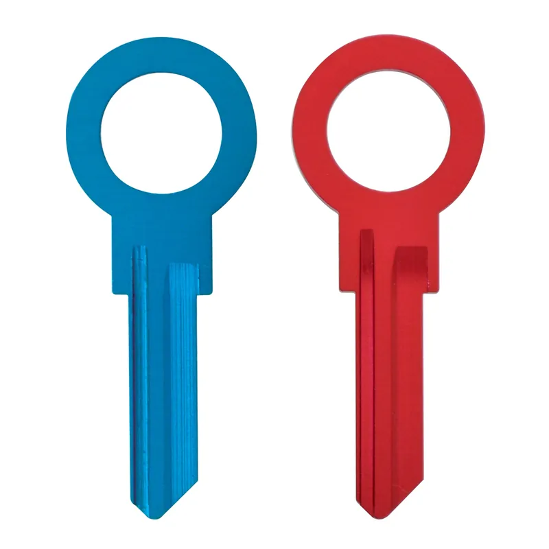 Zero Gravity House/padlock Universal Key Blank Double Blue/red