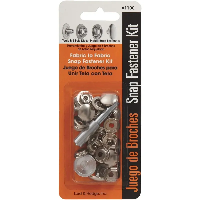 6 Piece Brass Snap Fastener Kit With Setting Tool For Canvas And Awnings