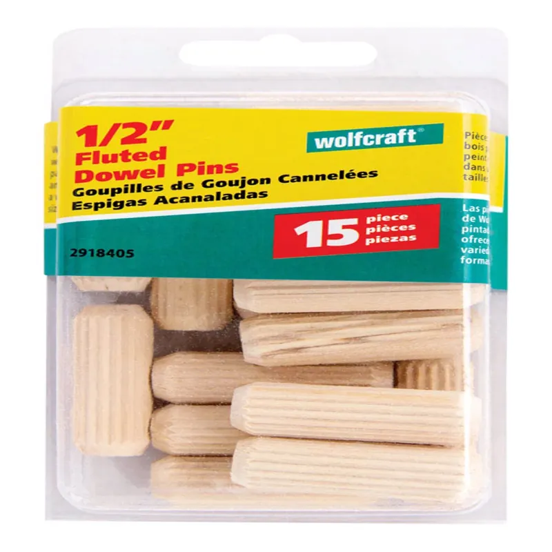 Fluted Hardwood Dowel Pin 1/2 In. D X 1-1/2 In. L 1 Pk Natural