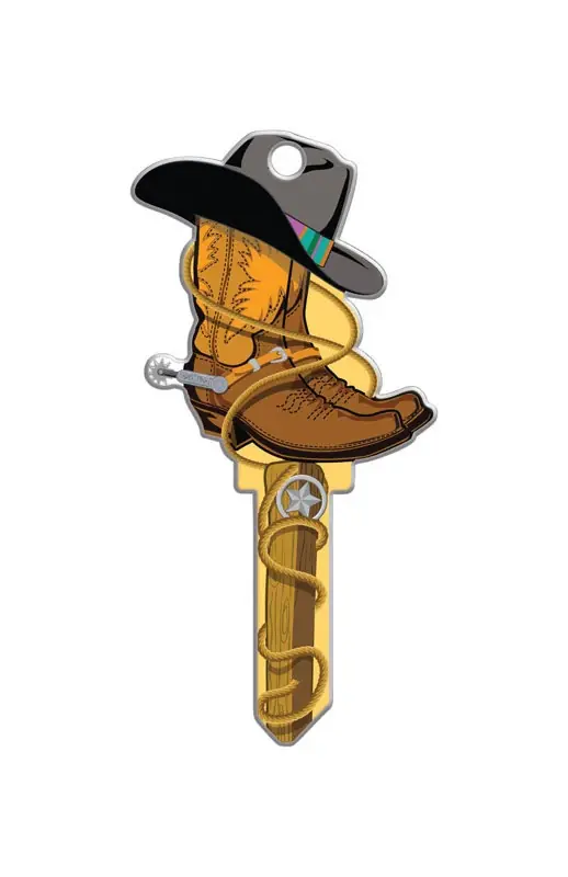 Cowboy Design Decorative House Key Blank For Schlage Sc1 And Kwikset Kw11