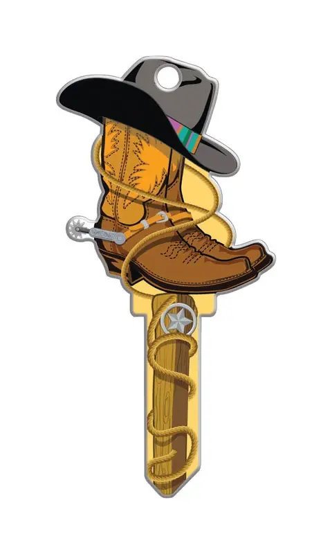 Cowboy Design Decorative House Key Blank For Kwikset Kw11 And Schlage Sc1