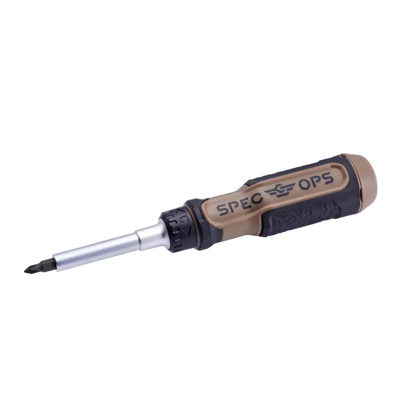 Spec Ops 3.5 In. L Ratcheting Screwdriver With 6 Double-sided Tips And Magnetic Shaft