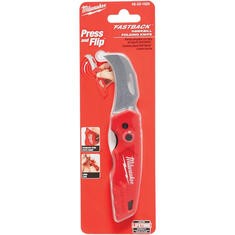 Fastback 7 In. Press And Flip Folding Pocket Knife Red 1 Pk