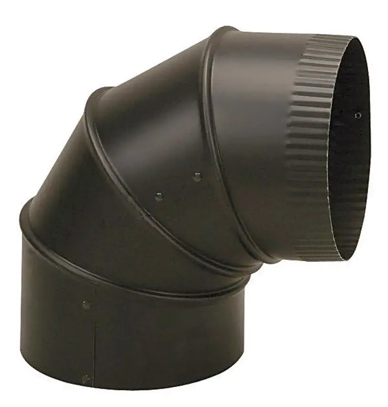 4 In. D X 4 In. D Adjustable 90 Deg Galvanized Steel Stove Pipe Elbow