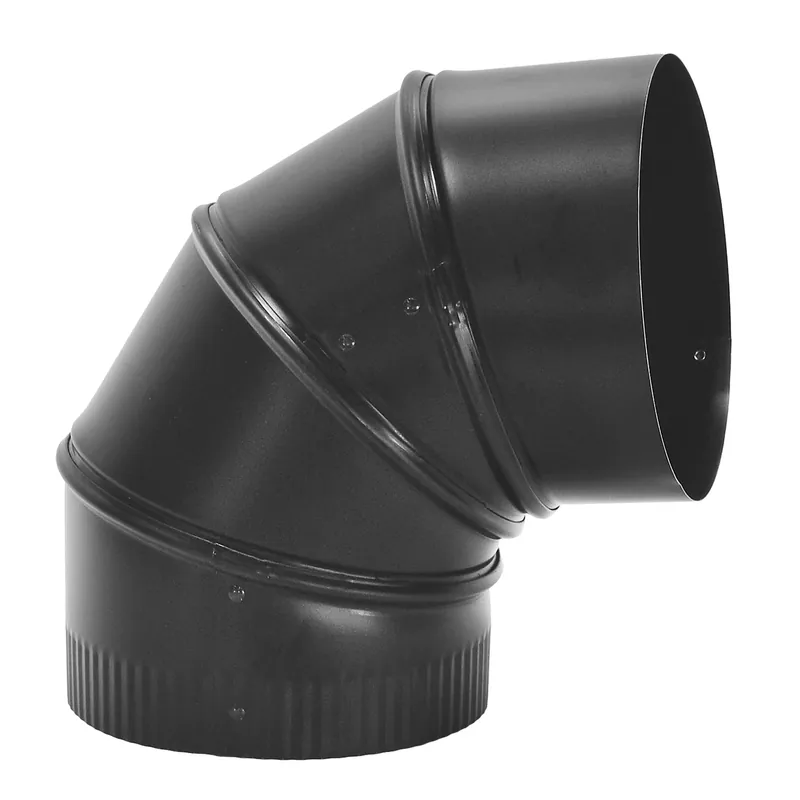 Stove Pipe Black Adjustable Elbow, 6 In.