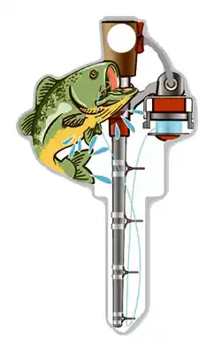 Key Shapes Fishing House Key Blank Double For Kwikset Multicolored