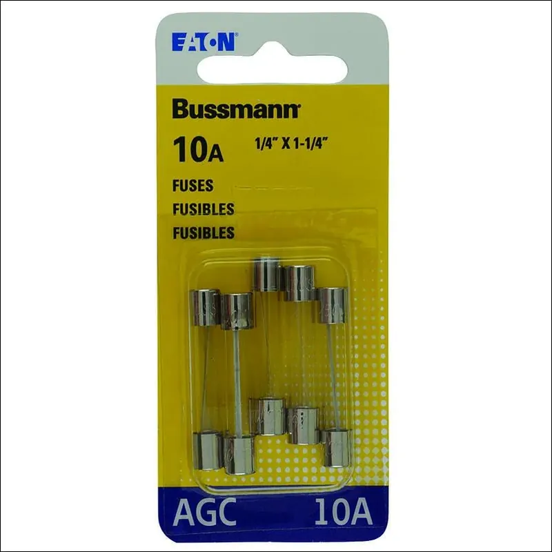 Bussmann 10 Amps Agc Clear Glass Tube Fuse 5 Pk