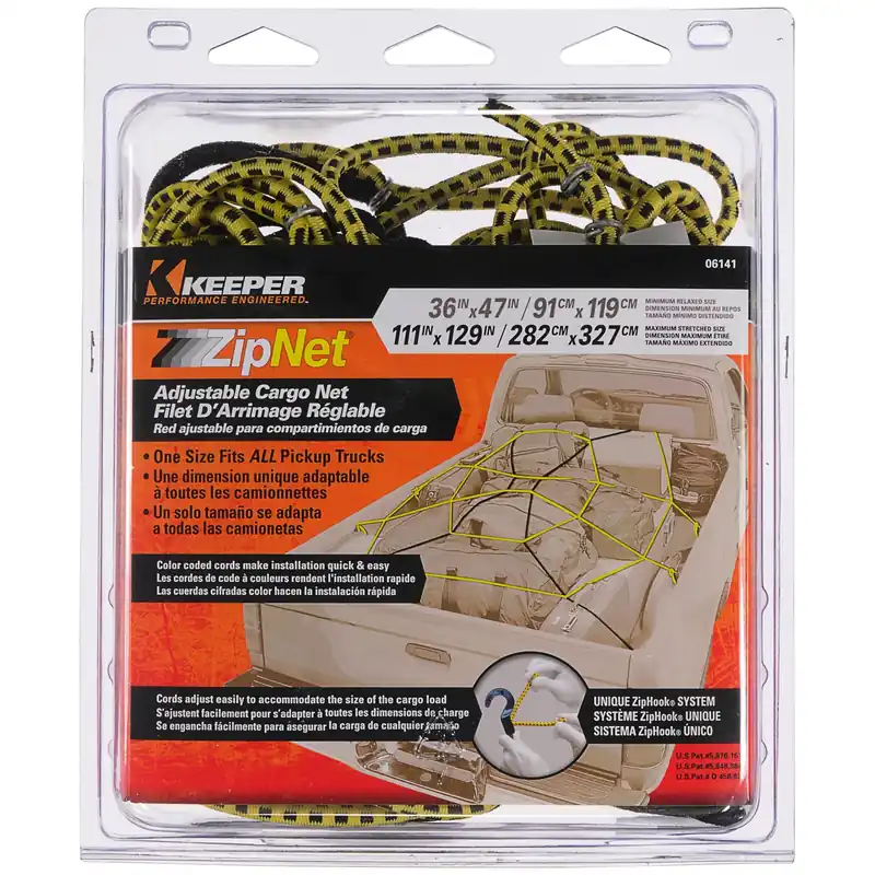 Black/yellow Adjustable Cargo Net 47 In. L X 0.14 In. 1 Pk