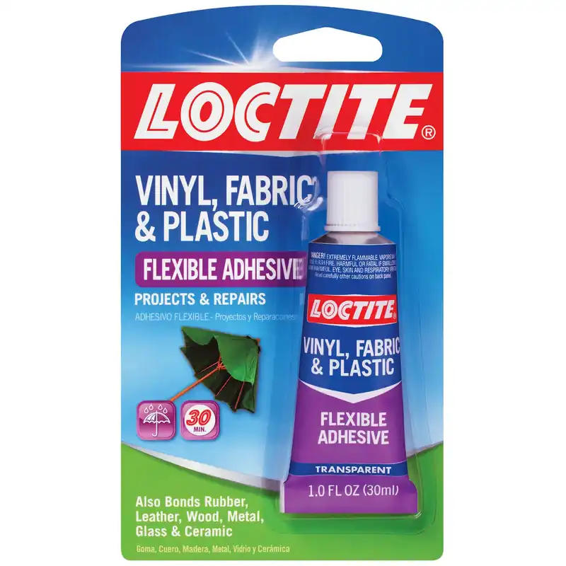 Vinyl, Fabric & Plastic Repair Adhesive, Clear, 1 Oz.