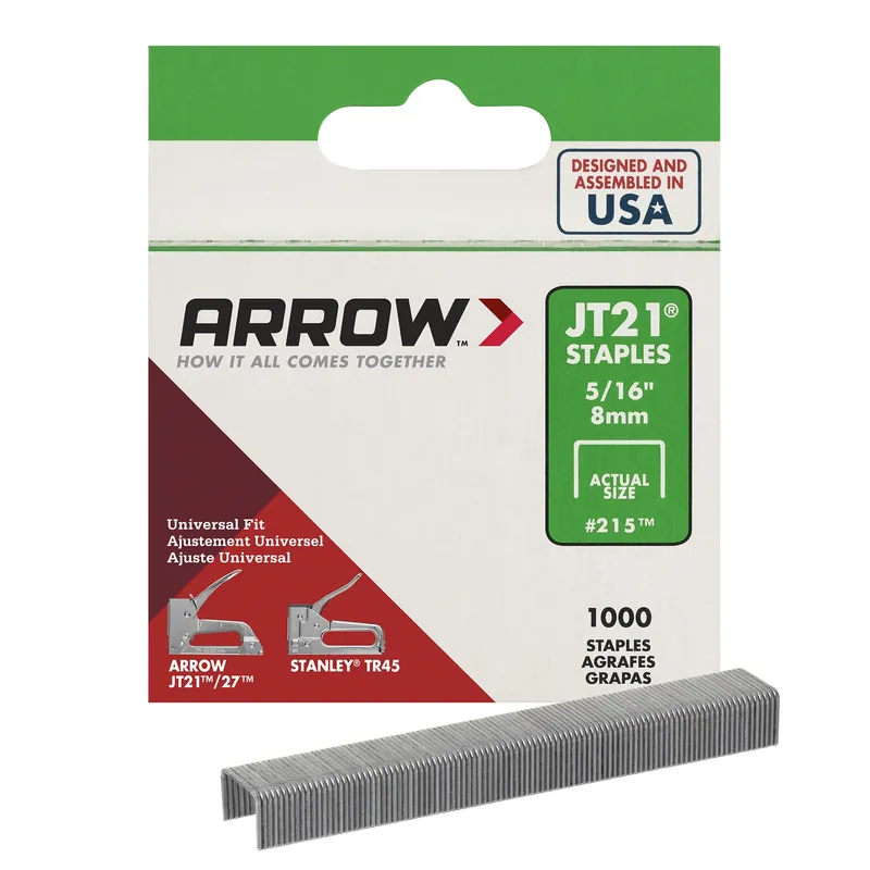 Jt21 7/16 In. W X 5/16 In. L 23 Ga. Wide Crown Light Duty Staples 1000 Pk