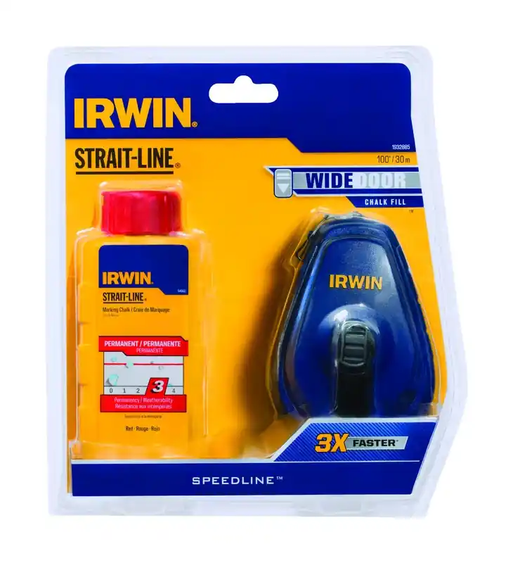 Strait-line 100 Ft. Speed Line Chalk Reel + Red Chalk, 4 Oz.
