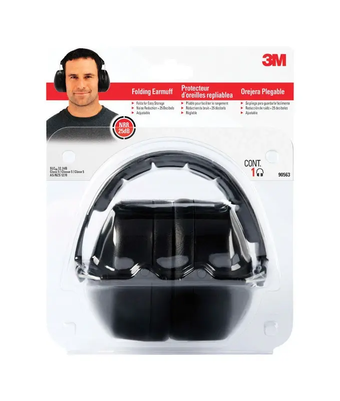 Folding Protective Earmuffs, Black