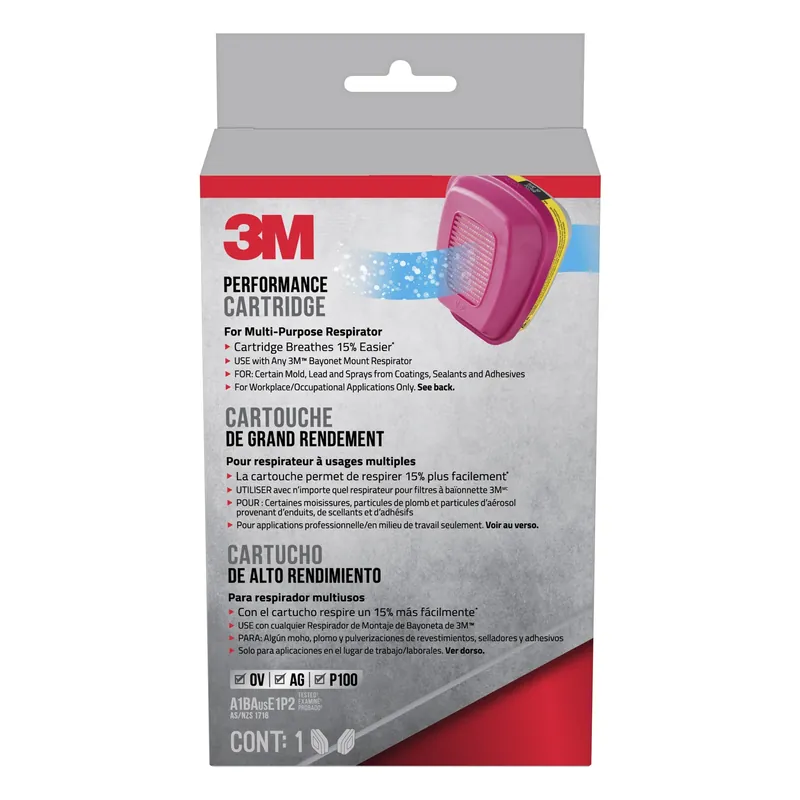 P100 Acid Gas And Organic Vapor Respirator Cartridge Replacement Pink 2 Pc