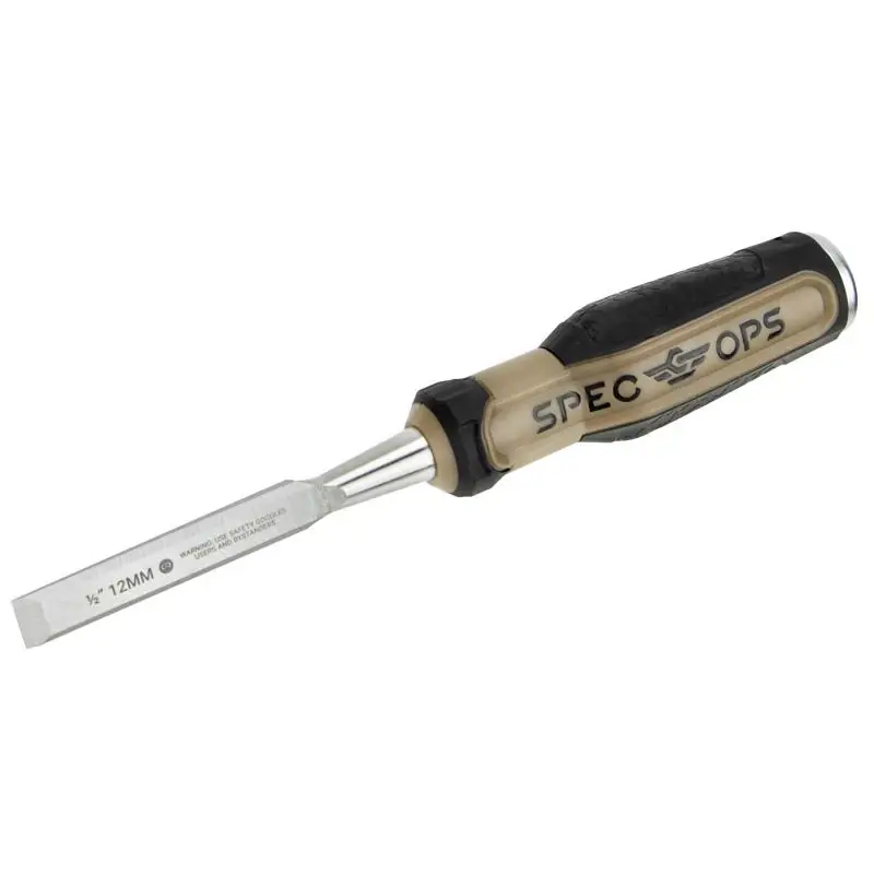 Spec Ops 1/2 In. Beveled Edge Wood Chisel High Carbon Steel Blade