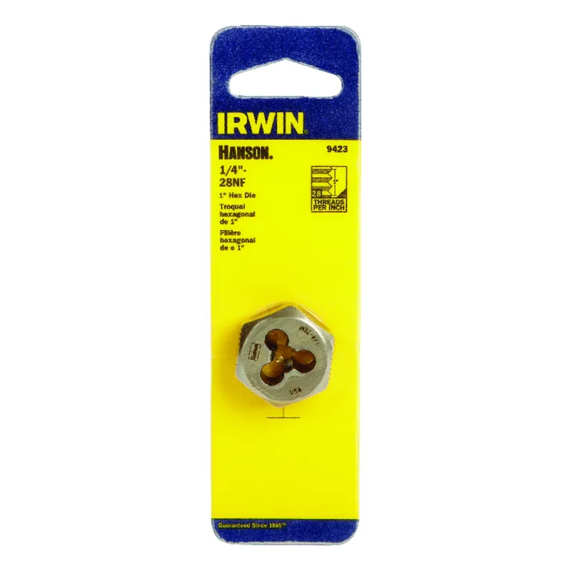 Hexagon Die, National Fine, 1/4-in. X 28