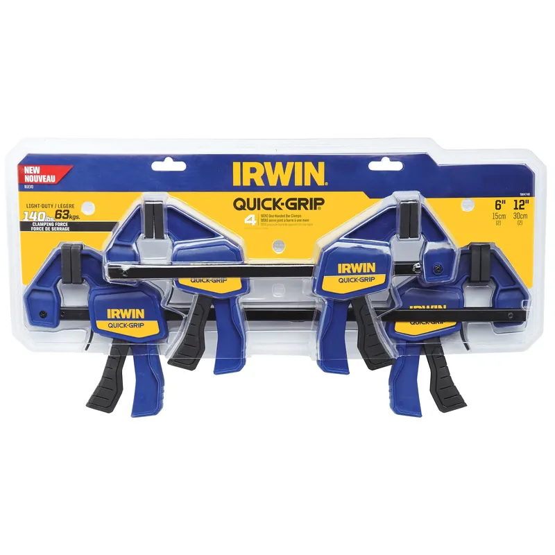 Quick-grip 3 In. D Quick-release Bar Clamp 140 Lb 4 Pc