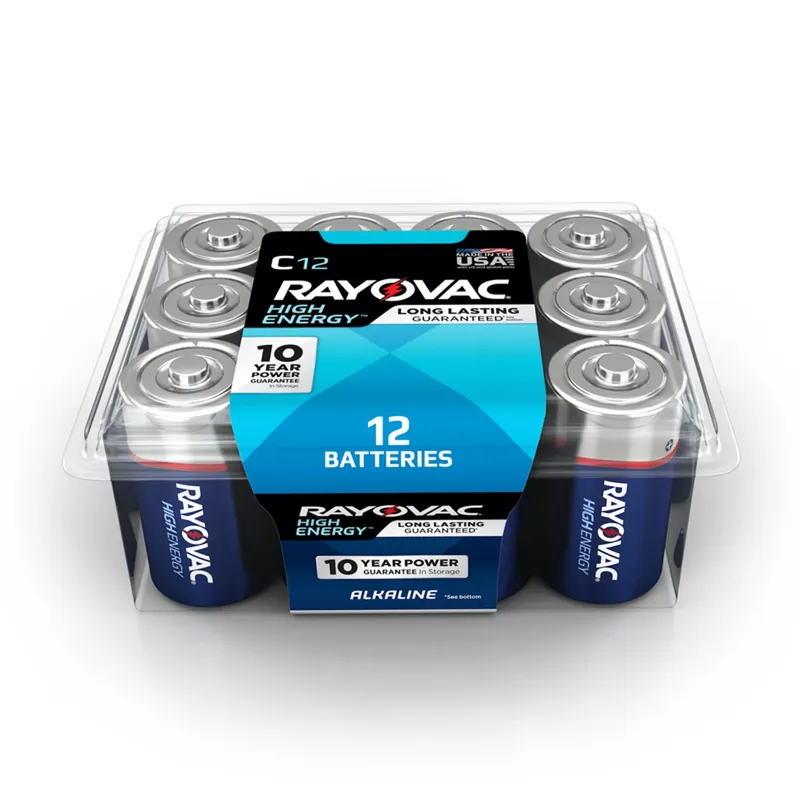 High Energy C Alkaline Batteries 12 Pk Clamshell
