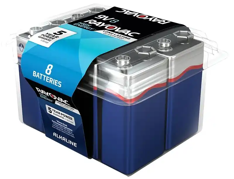 High Energy 9-volt Alkaline Batteries 8 Pk Clamshell