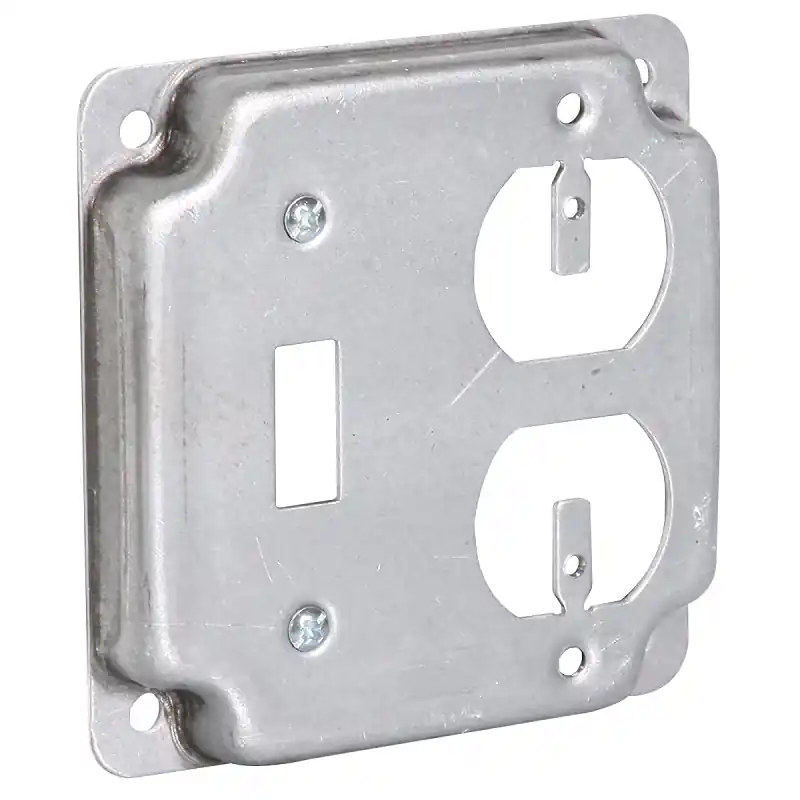 Flat Corner Square Single Toggle Switch, 4 In.