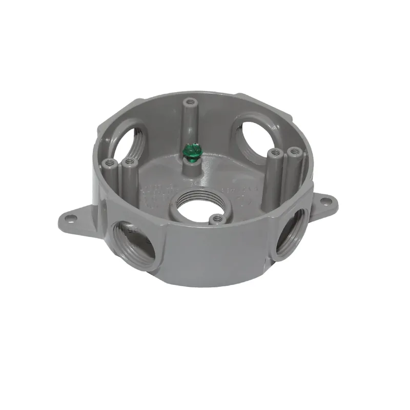 16 Cu In Round Metal Weatherproof Box Gray - Model 143854