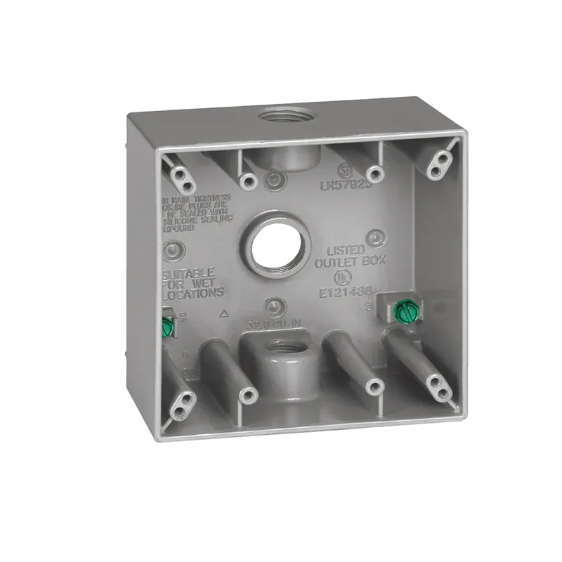 31 Cu In Square Metallic 2 Gang Weatherproof Box Gray
