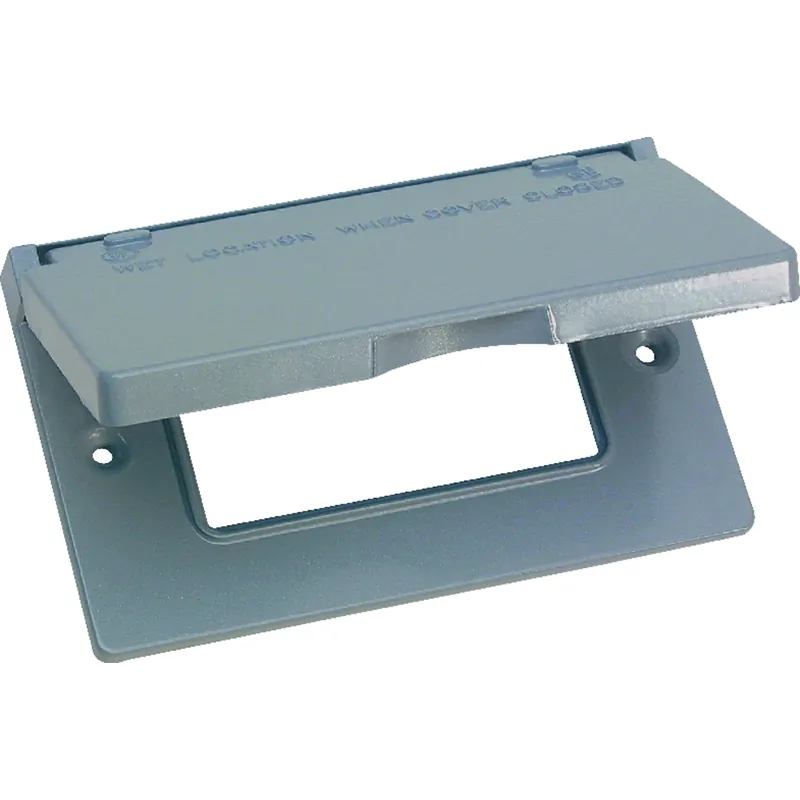Rectangle Metal 1 Gang Horizontal Gfci Cover For Wet Locations