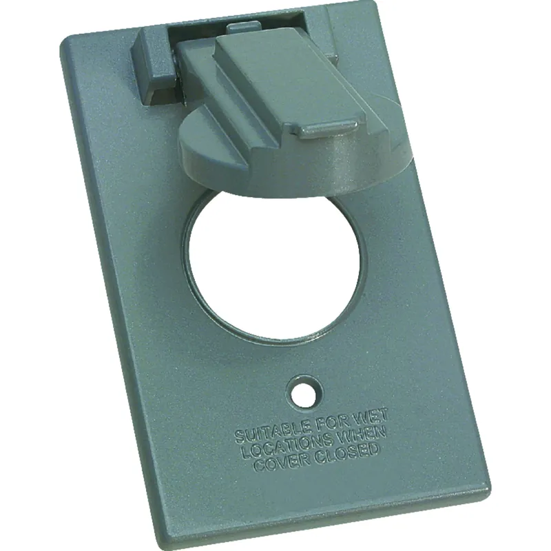 Engineered Solutions Rectangle Metal 1 Gang 15/20 Amp Receptacle Cover