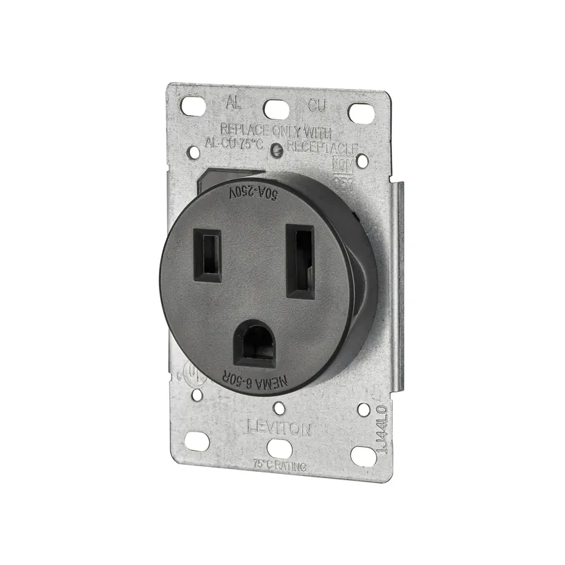 50 Amps 250 V Duplex Black Outlet 6-50r 1 Pk