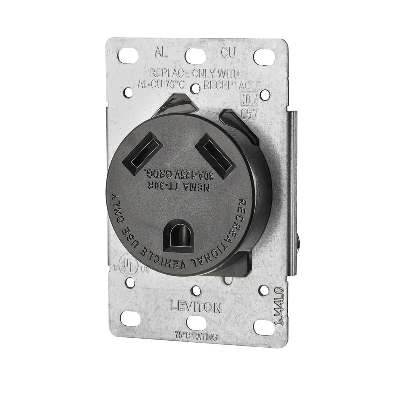 30 Amps 125 V Black Outlet Tt-30r 1 Pk