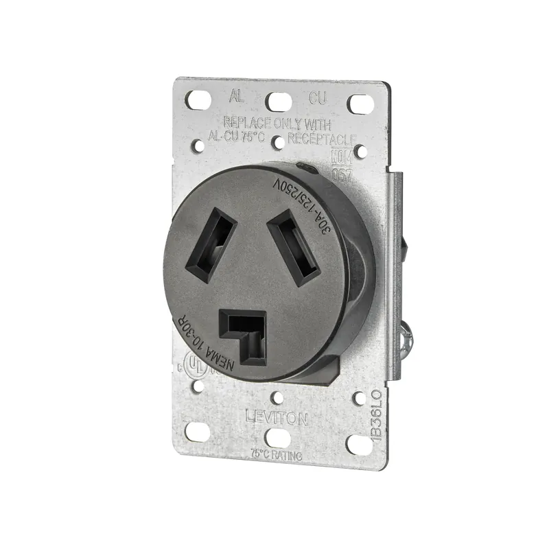 30 Amps 125/250 V Duplex Black Outlet 10-30r 1 Pk