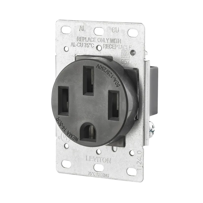 50 Amps 125/250 V Duplex Black Outlet 14-50r 1 Pk