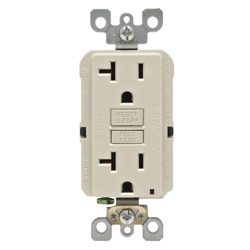Smartlockpro 20 Amps 125 V Duplex Light Almond Gfci Outlet 5-20r 1 Pk