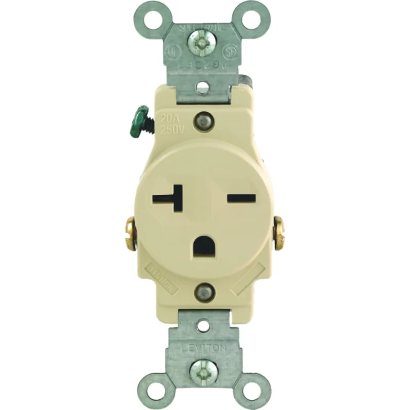 20 Amps 250 V Single Ivory Outlet 6-20r 1 Pk