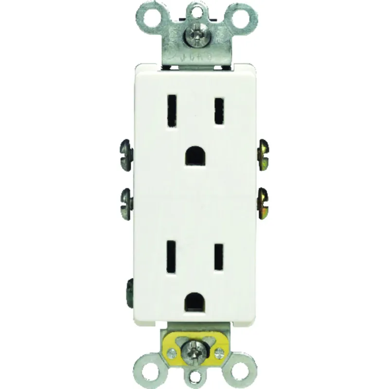 Decora 15 Amps 125 V Duplex White Outlet 5-15r 1 Pk