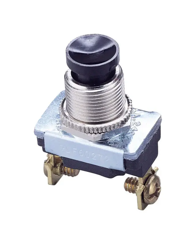 6 Amps Push Button Momentary Switch Black 1 Pk
