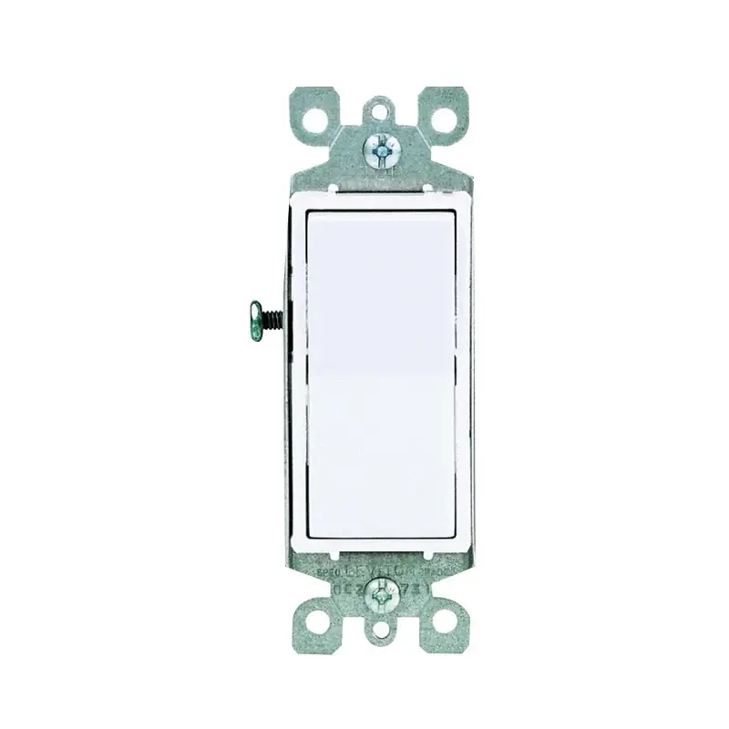 Decora 15 Amps Single Pole Rocker Switch White 1 Pk
