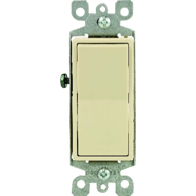 Decora 15 Amps Single Pole Rocker Ac Quiet Switch Ivory 1 Pk