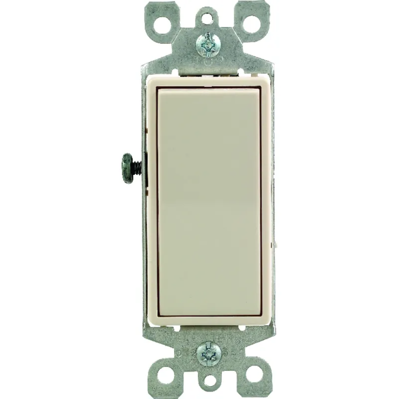 Decora 15 Amps Single Pole Rocker Ac Quiet Switch Light Almond 1 Pk